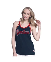 G-iii 4Her by Carl Banks Women's Navy Cleveland Guardians Curveball Racerback Tank Top