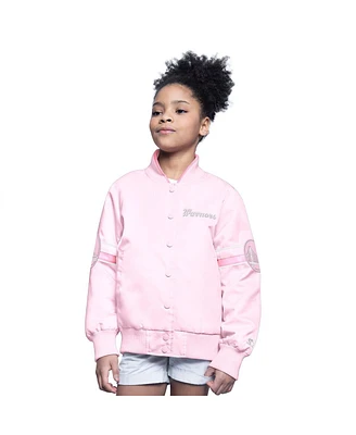 Starter Big Boys and Girls Light Pink Golden State Warriors Arena Full-Snap Varsity Jacket