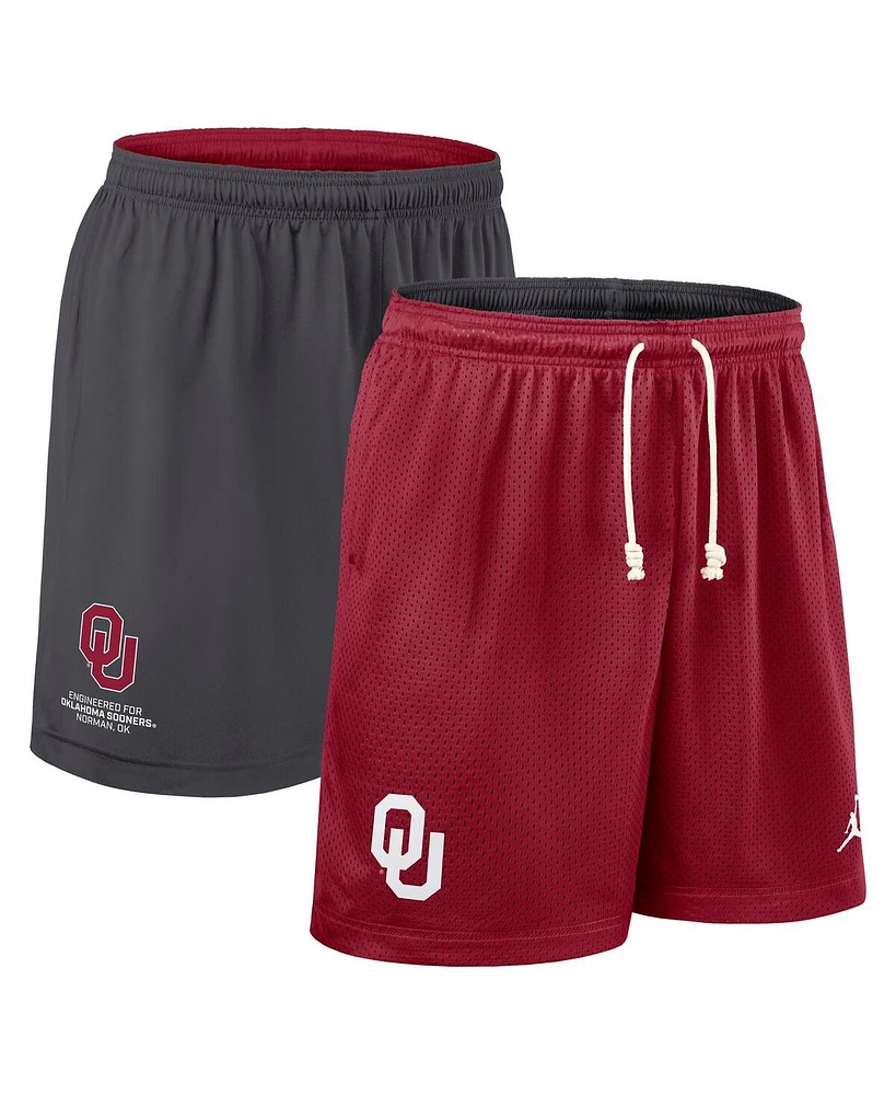 Jordan Men's Crimson/Charcoal Oklahoma Sooners 2025 Sideline Reversible Performance Shorts