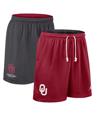 Jordan Men's Crimson/Charcoal Oklahoma Sooners 2025 Sideline Reversible Performance Shorts