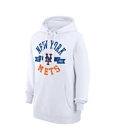 G-iii 4Her by Carl Banks Women's White New York Mets City Graphic Pullover Hoodie