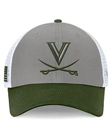 Top of the World Men's Gray/Green Virginia Cavaliers Oht Military Appreciation Badge Trucker Adjustable Hat