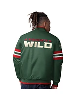 Starter Men's Green Minnesota Wild Scout I Full-Snap Varsity Jacket