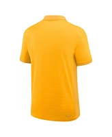 Nike Men's Gold West Virginia Mountaineers 2025 Early Season Coaches Sideline Victory Stripe Performance Polo Shirt
