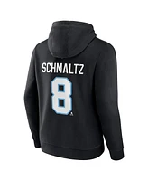 Fanatics Men's Nick Schmaltz Black Nhl Utah Authentic Stack Name Number Tri-Blend Pullover Hoodie