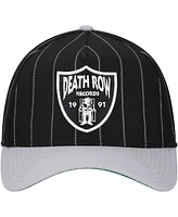 Lids Men's Black Death Row Records A-Frame Pin Stripe Adjustable Hat