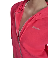Dkny Sport Women's Studded Mini-Logo Full-Zip Hoodie