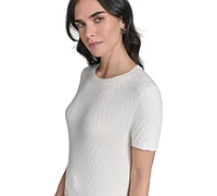 Calvin Klein Petite Crewneck Textured Knit Sweater