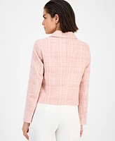 Anne Klein Women's Cropped Button-Front Collared Jacket