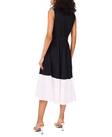 Msk Women's Cotton Sleeveless Shirtdress