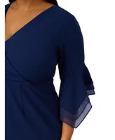 Adrianna Papell Plus 3/4-Sleeve Sheath Dress