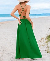 Cupshe Women's Forest Goddess Green Maxi Beach Dress