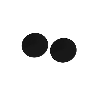 Sohi Women's Black Minimal Circular Stud Earrings