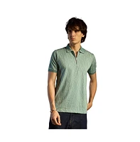 Campus Sutra Men's Sea Green Crevice-Lined T-Shirt