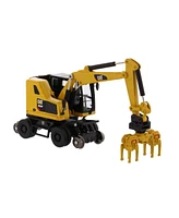Cat Caterpiller M323F Railroad Wheeled Excavator with 3 Accessories High Line Series 1/87 Scale Diecast Model by Diecast Masters