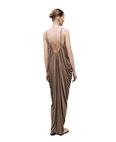 Nocturne Women's Draped Detailed Flowy Maxi Dress