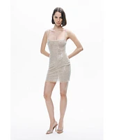 Nocturne Women's Beaded Embroidered Mini Dress