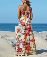 Cupshe Women's Vibrant Oasis Tropical Maxi Beach Dress