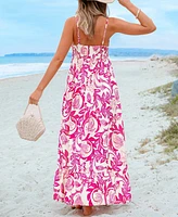 Cupshe Women's Rosewater Bloom Floral Maxi Beach Dress