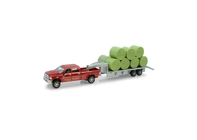 1/64th Dodge Ram Pickup w/Gooseneck Trailer & Bales by Ertl