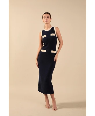 endless rose Women's Crochet Knit Maxi Dress