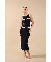 endless rose Women's Crochet Knit Maxi Dress
