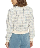 Central Park West Women's Cargo Tweed Bomber Jacket