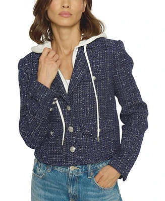 Central Park West Women's Crop Tweed Dickie Blazer