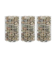 Circular Gabion Raised Beds 3 pcs Galvanized Steel 11.8"x19.7"