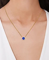 Blue Spinel (1/3 ct. t.w.) & Lab Grown White Sapphire (1/10 ct. t.w.) Halo 18" Pendant Necklace in 14k Gold over Sterling Silver