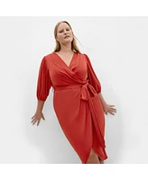City Chic Plus Opulent Elbow Sleeve Dress