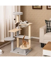 Modern Cat Tree Multi-level Cat Tower with Removable Padded Top Perch