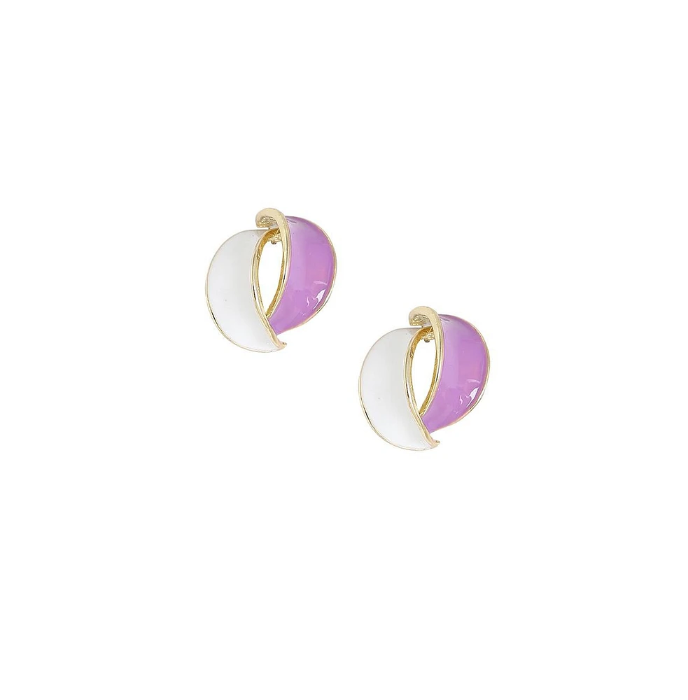 Sohi Women's Silver Wrap Stud Earrings