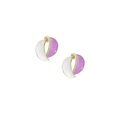 Sohi Women's Silver Wrap Stud Earrings