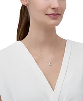2-Pc. Set Swiss Blue Topaz Bezel Pendant Necklace & Matching Stud Earrings (1-3/4 ct. t.w.) in 14k Gold-Plated Sterling Silver