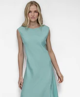 Dkny Women's Sleeveless Side-Slit Asymmetric-Hem Dress