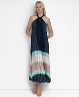 Dkny Women's Halter Sunray-Pleated Ombre Dress