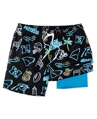 Chubbies Men's 5.5" Black Carolina Panthers The Neon Lined Classic Swim Trunks