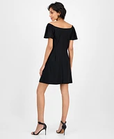 Robbie Bee Women's Off-The-Shoulder Swing Dress