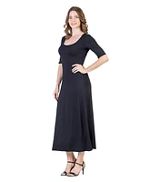 24seven Comfort Apparel Petite Casual Maxi Dress