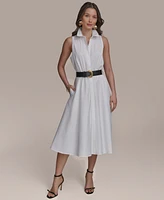 Donna Karan New York Women's Belted Cotton Shirtdress