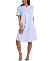 Miss Elaine Women's Short-Sleeve Seersucker Robe