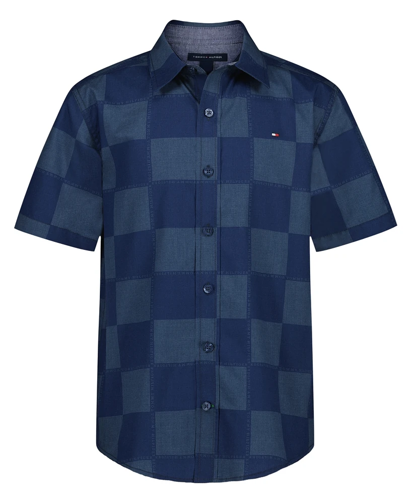 Tommy Hilfiger Big Boys Check Short Sleeve Woven Shirt