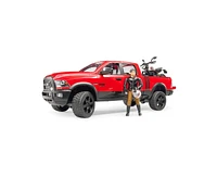 Bruder 1/16 Ram 2500 Power Wagon with Ducati Scrambler Desert Sled and Driver Vehicles Toy 02502