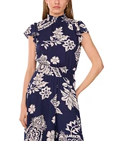 Msk Petite Printed Sleeveless Wide-Leg Jumpsuit