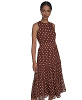 Jessica Howard Women's Sleeveless Mesh Midi Dress