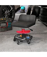Homcom Rolling Mechanic Stool, 300 Lbs. Capacity Garage Stool,