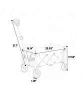 Mondawe Heavy Duty Folding Beach Wagon with Wheels