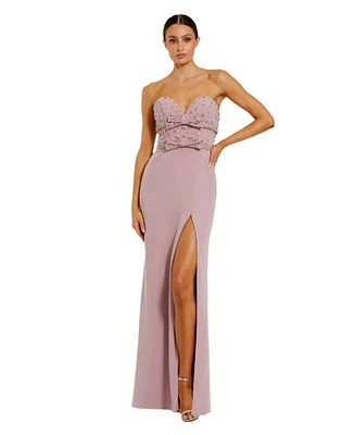 Mac Duggal Women's Strapless Sweetheart Crepe Gown