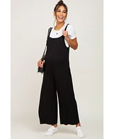 Pinkblush Maternity Black Sleeveless Pocketed Wide Leg Jumpsuit